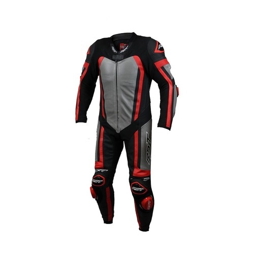 RST PRO SERIES EVO CE MENS LEATHER 1PCE SUIT | BLACK-GREY-RED (13) / 48 (Euro)