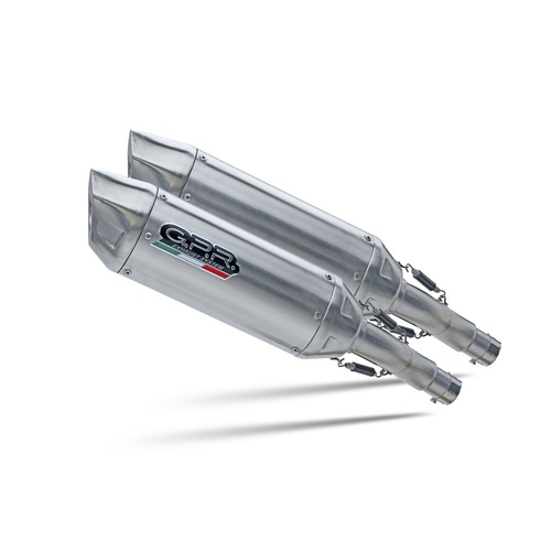 GPR Exhaust To Suit  Suzuki V-Strom Dl 1000 2002-2013, Furore-X Inox, Dual Homologated legal slip-on exhaust including removable db killers and link p