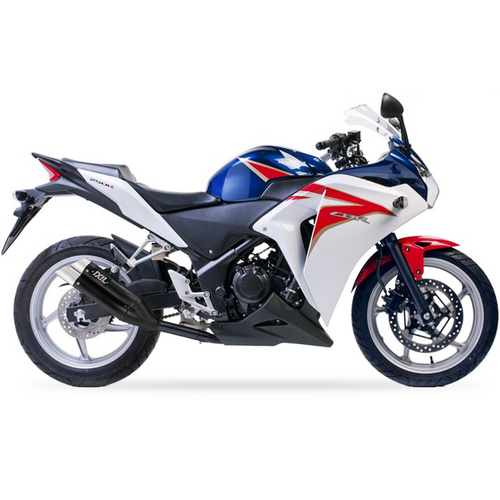 IXIL SLIP ON - DUAL HYPERLOW BLACK XL To Suit HONDA CBR 250 R 11-14