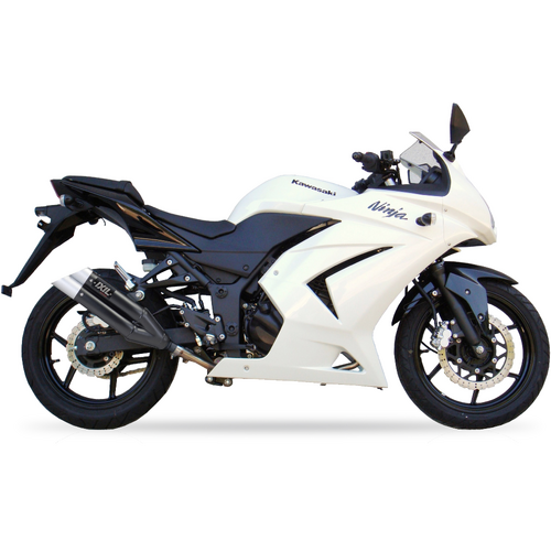 IXIL SLIP ON - DUAL HYPERLOW BLACK XL To Suit KAWASAKI NINJA 250 R 08-12 (EX250K)