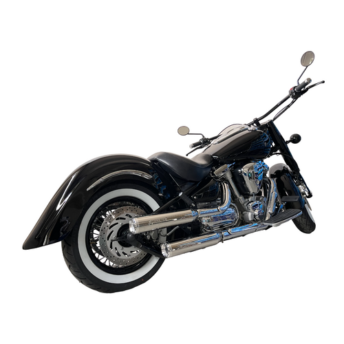 Miller Skyline | Slip-On Exhaust To Suit Yamaha XV 1600 Wild Star (Tapered, high-gloss polished)