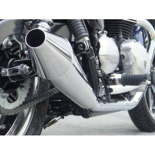 Zard Conical-polished SS Racing Slip-ons To Suit Bonneville T100 Se 08_16