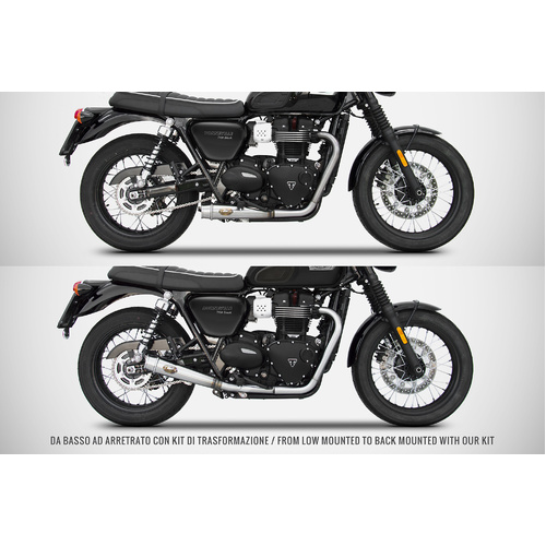 Zard Bonneville T100 | Rear Exhaust Conversion Kit For Racing Full Kit (17-20)