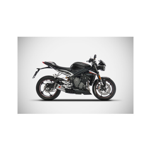 Zard Short Slip-On Exhaust (Street Version) To Suit Triumph Street Triple 765 (2017 - 2019) - Stainless Steel