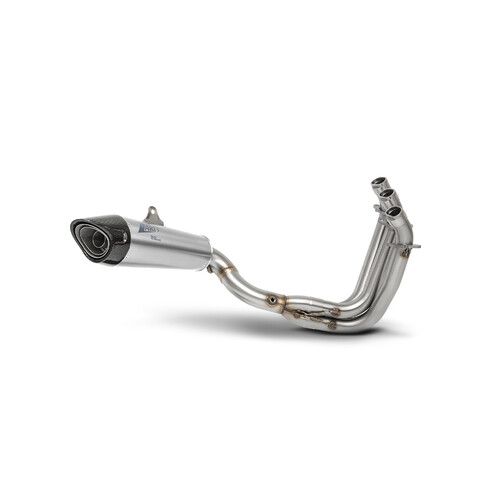 Zard Racing Exhaust To Suit Triumph Trident 660 (2021 - Onwards) - Stainless Steel With Titanium Sleeve And Satin Finish
