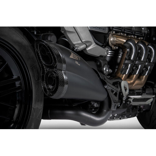 Zard Racing Slip-On Exhaust To Suit Triumph Rocket 3 (2021 - Onwards) - Black